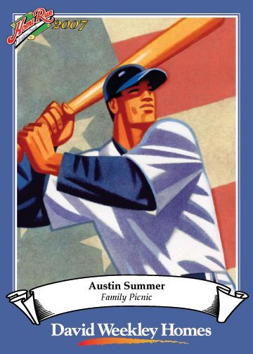 A poster of a baseball player named david weekley homes