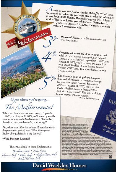 An advertisement for david weekly homes with a passport