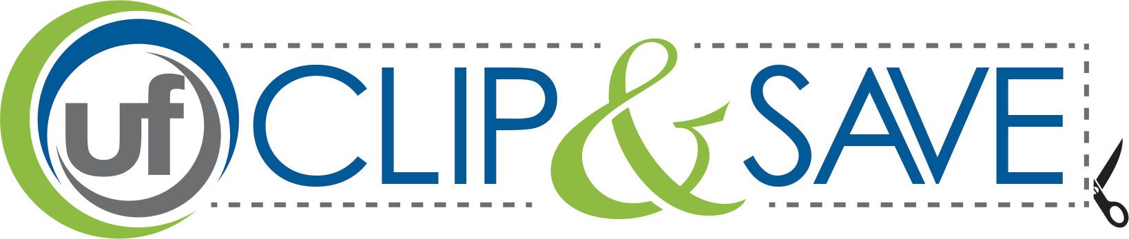 A logo for clip and save shows a pair of scissors.