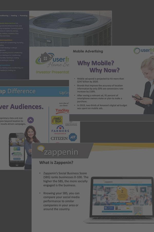 A collage of flyers , brochures , and a laptop.