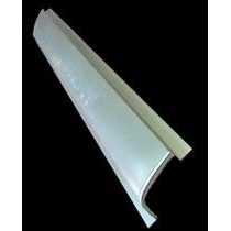 White metal car body panel with angled edges, on a black background.