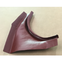 Red car body panel with curved edges.