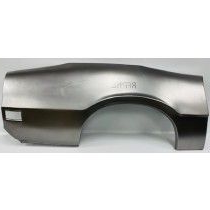 Unfinished metal car rear quarter panel, for repair or replacement.