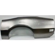 Metal car fender, unpainted, showing arch and rear detail.