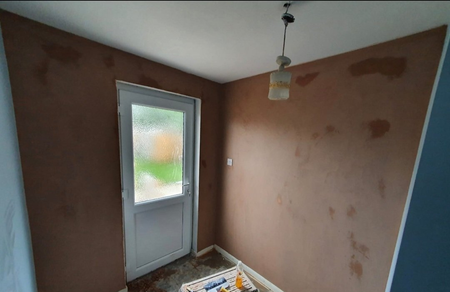 plastered room