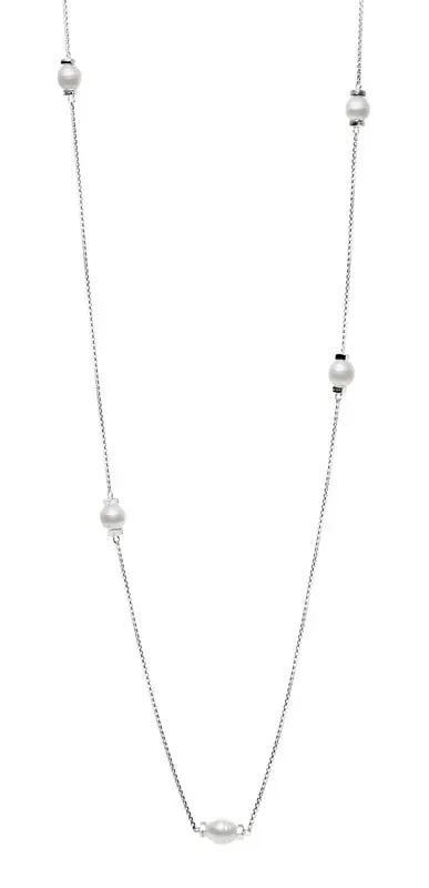 Silver Necklace with Pearl Divider – Darwin, NT – Creative Jewellers