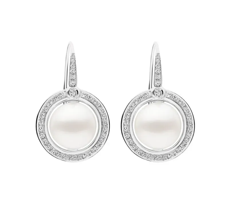 Silver Earrings with Lots of Diamonds Around – Darwin, NT – Creative Jewellers