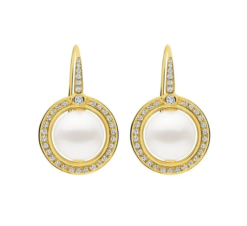 Gold Earrings with Lots of Diamonds Around – Darwin, NT – Creative Jewellers