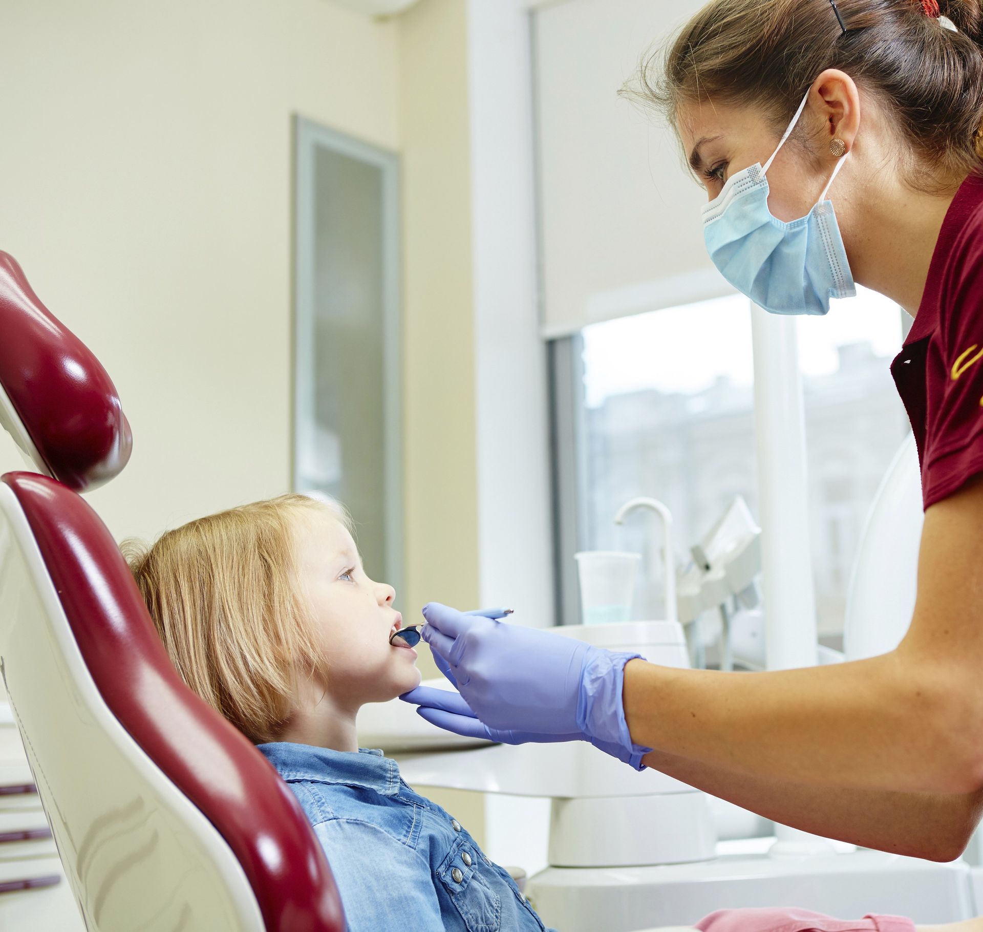 Child ready for pediatric dental check-up in West Seneca, NY