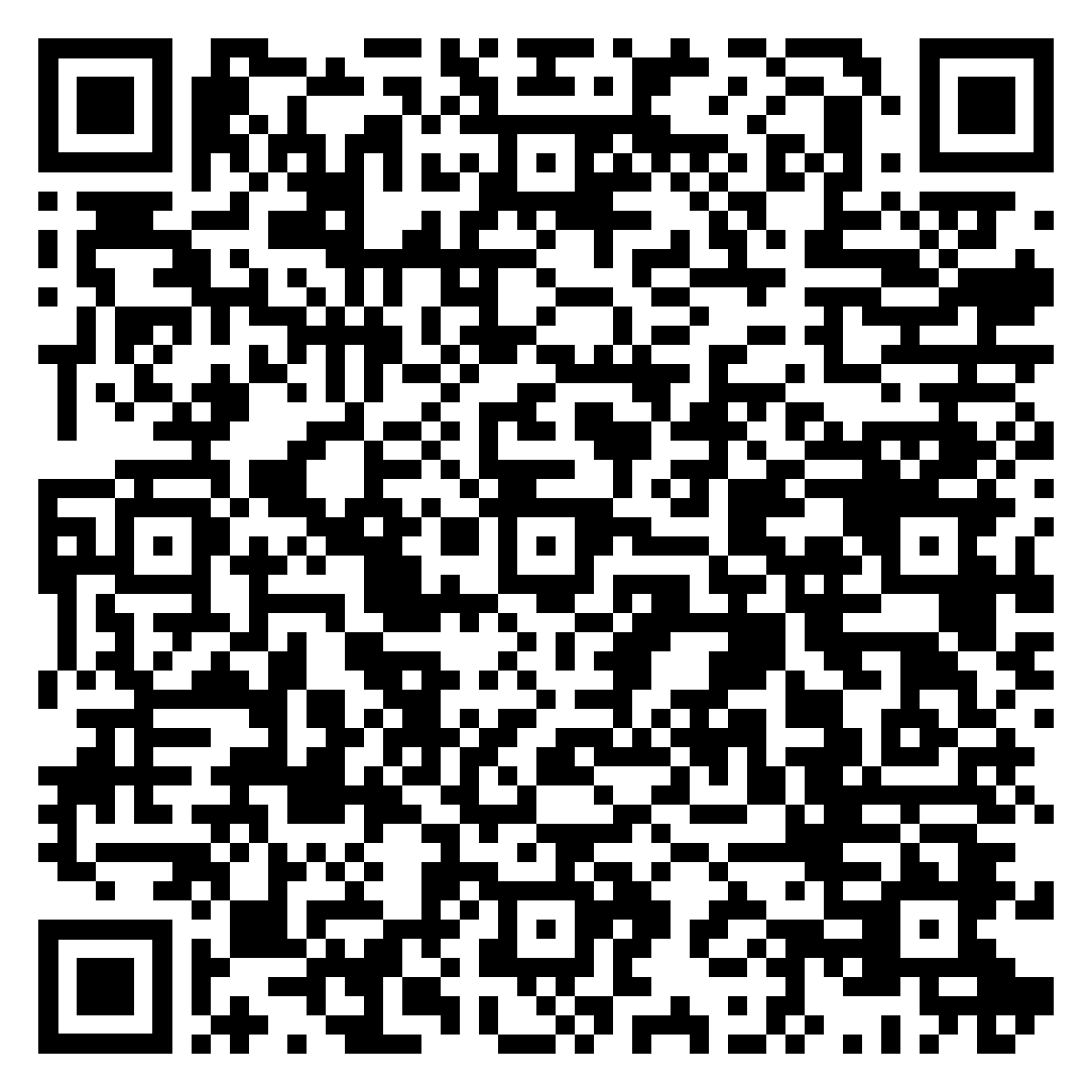 QR code with a complex pattern of black and white squares.