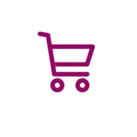 Ícone roxo de carrinho de compras.