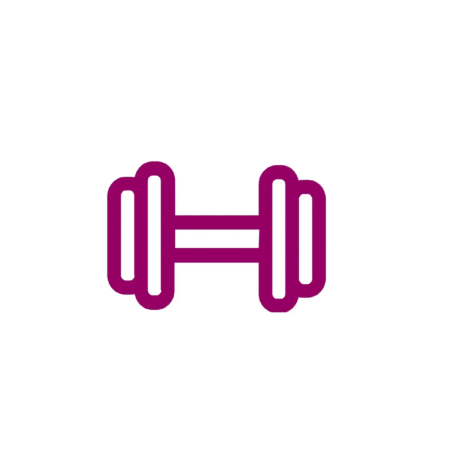 Ícone de haltere roxo.