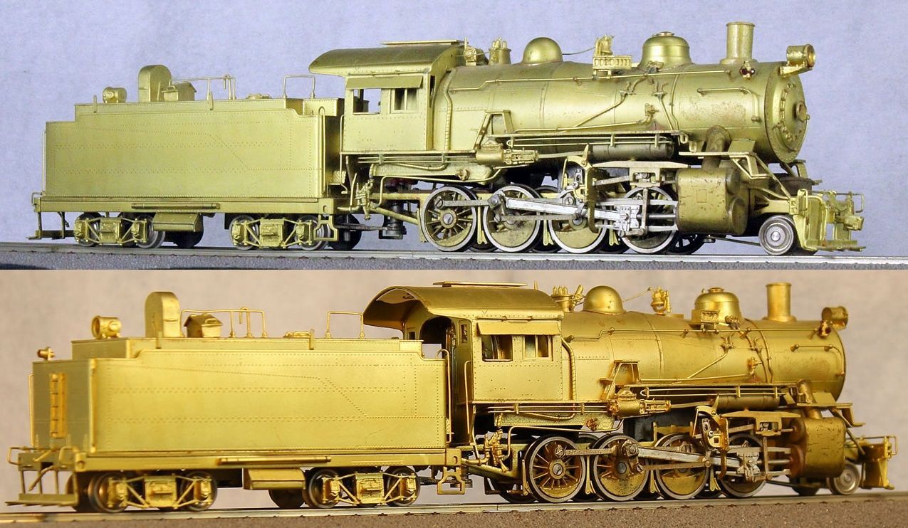 Two models of a train are shown side by side