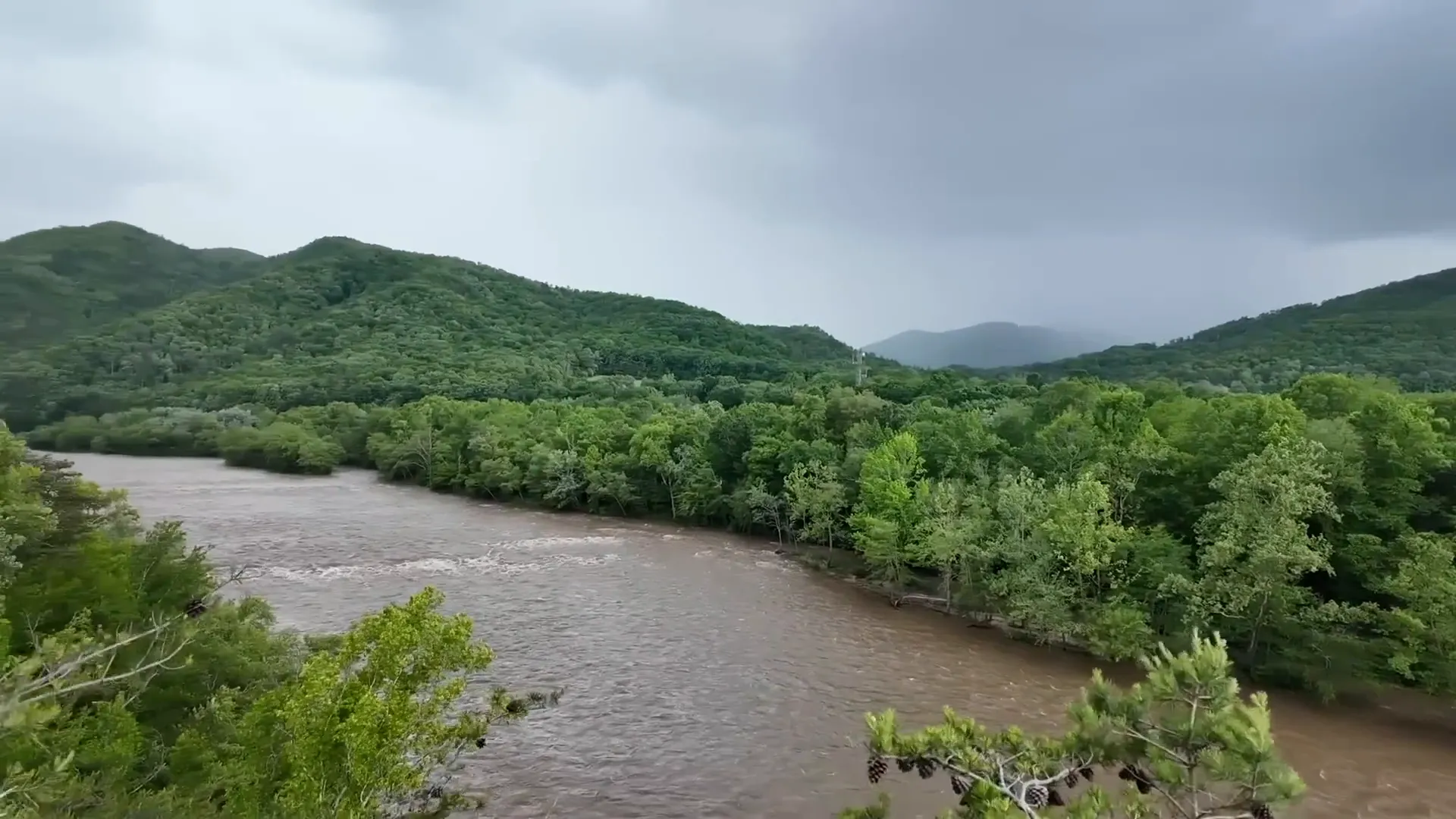 A stretch of French Broad Rivers near Hot Springs, NC