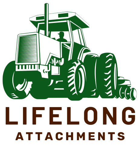 The logo for lifelong attachments shows a tractor with a man driving it.