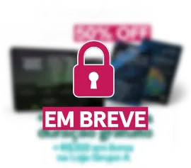 Um cadeado rosa com as palavras em breve abaixo dele