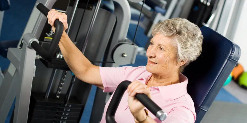 Old Woman Doing Exercise — Brooklyn, NY — Safe Haven Home Care