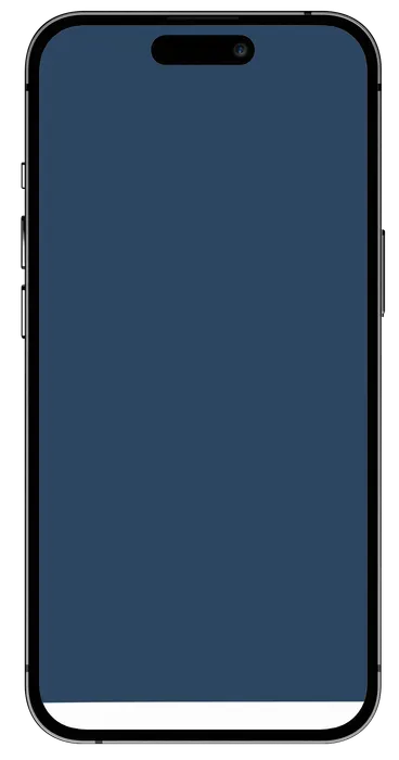 Smartphone with a dark blue screen, buttons on side, and a camera cutout.