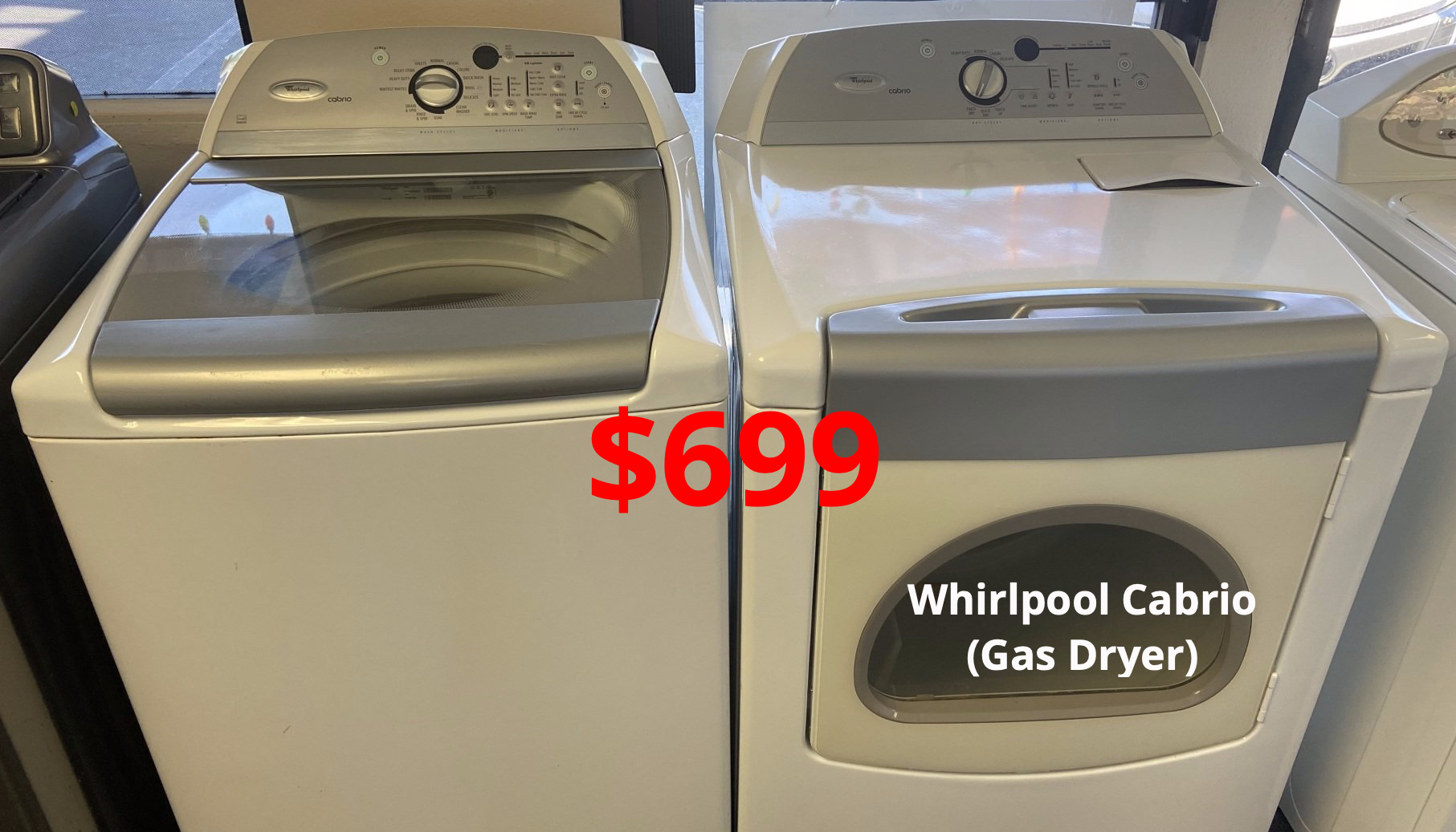 A washer and dryer are for sale for $ 6.99