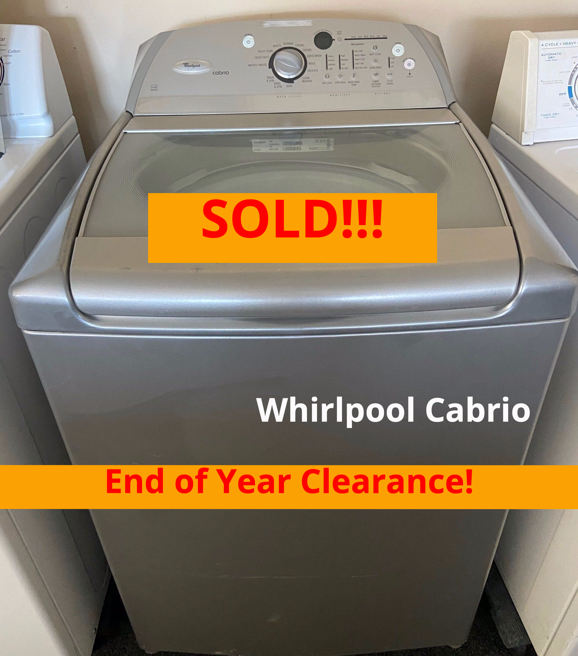 A whirlpool cabrio washing machine has been sold