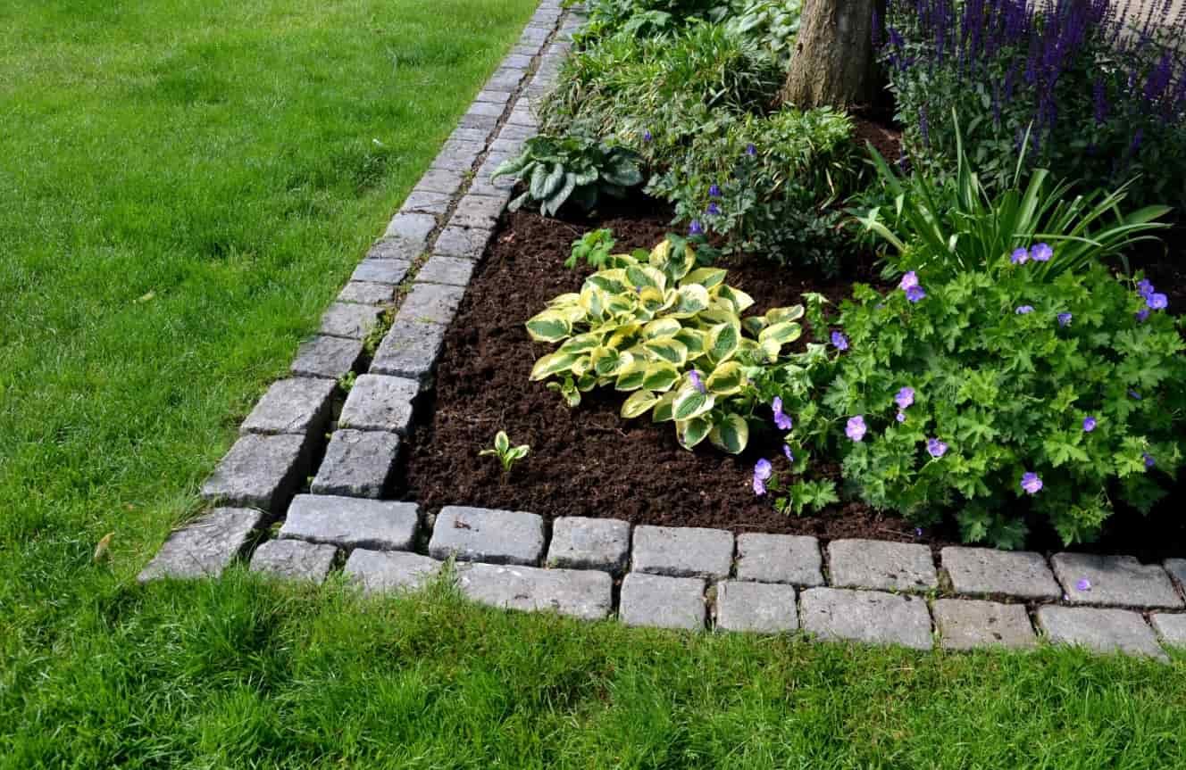 Garden With Neat Stone Edging — Brett Continuous Concrete Kerbing & Edging In Lakewood, NSW