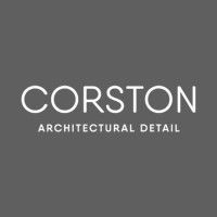 The corston architectural detail logo is on a gray background.