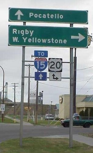 Way Finding Breakaway Bolts — Pocatello and Rigby W. Yellowstone Road Sign in Buckeye, AZ
