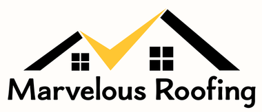 The logo for Marvelous Roofing LLC shows a house with a yellow check mark on the roof.