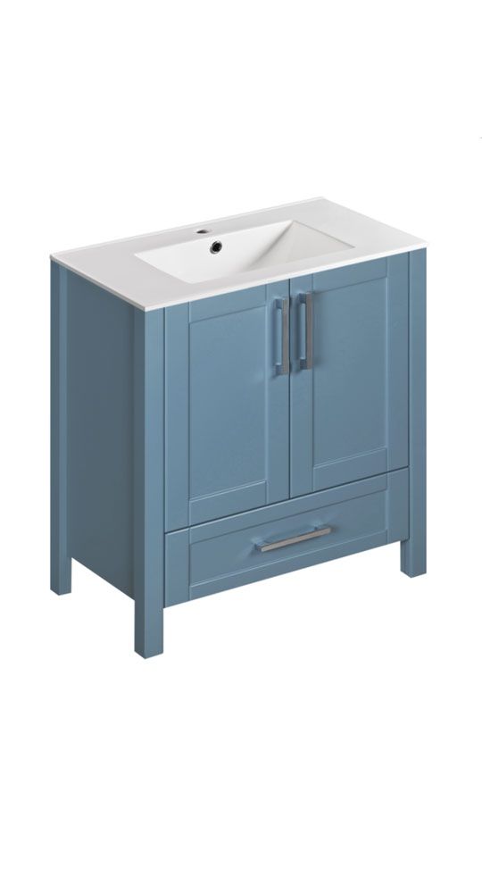Blue Bathroom Vanity with a Sink on Top — Joinery In Christchurch