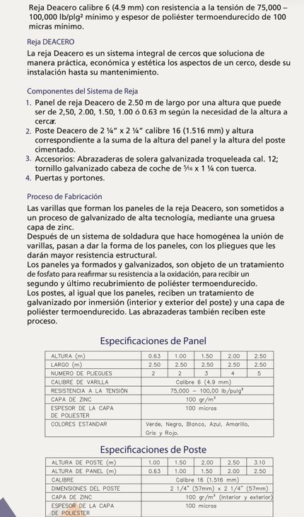 REJA DE ACERO A R STEEL