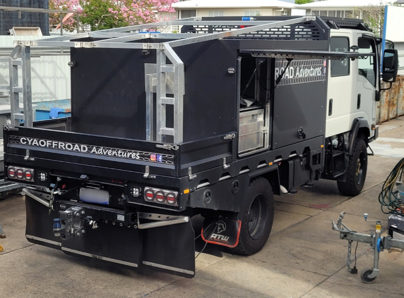 A Ute With A Fabricated Trailer On The Back — Bigdog Welding and Fabrication Pty Ltd In Currajong, QLD