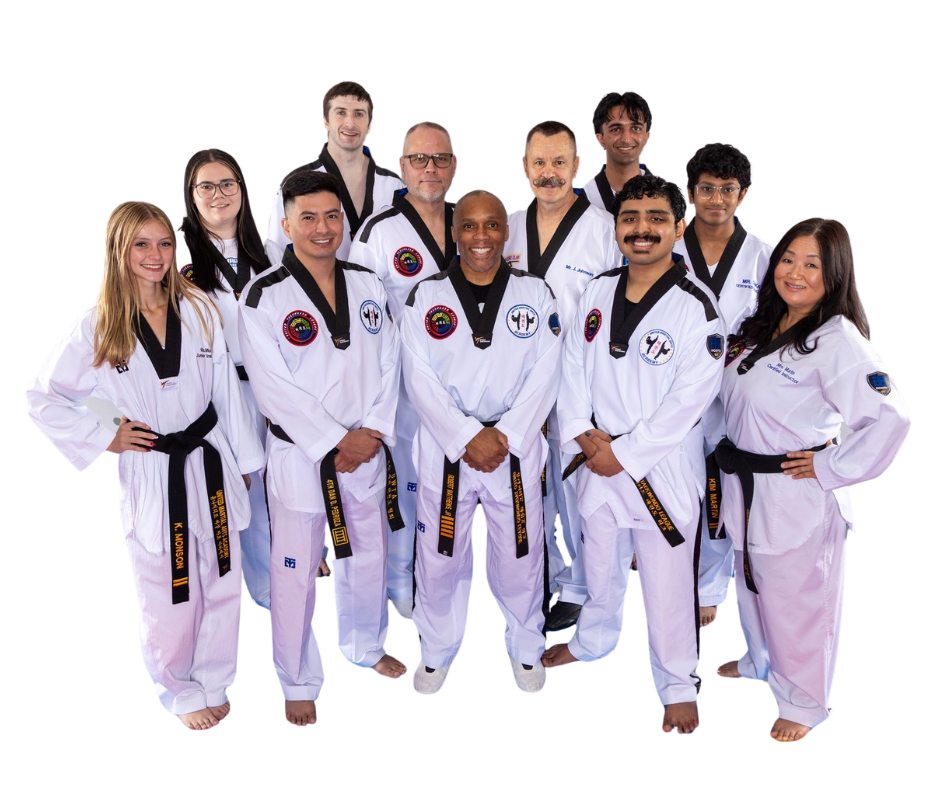 A group of martial arts students posing for a picture