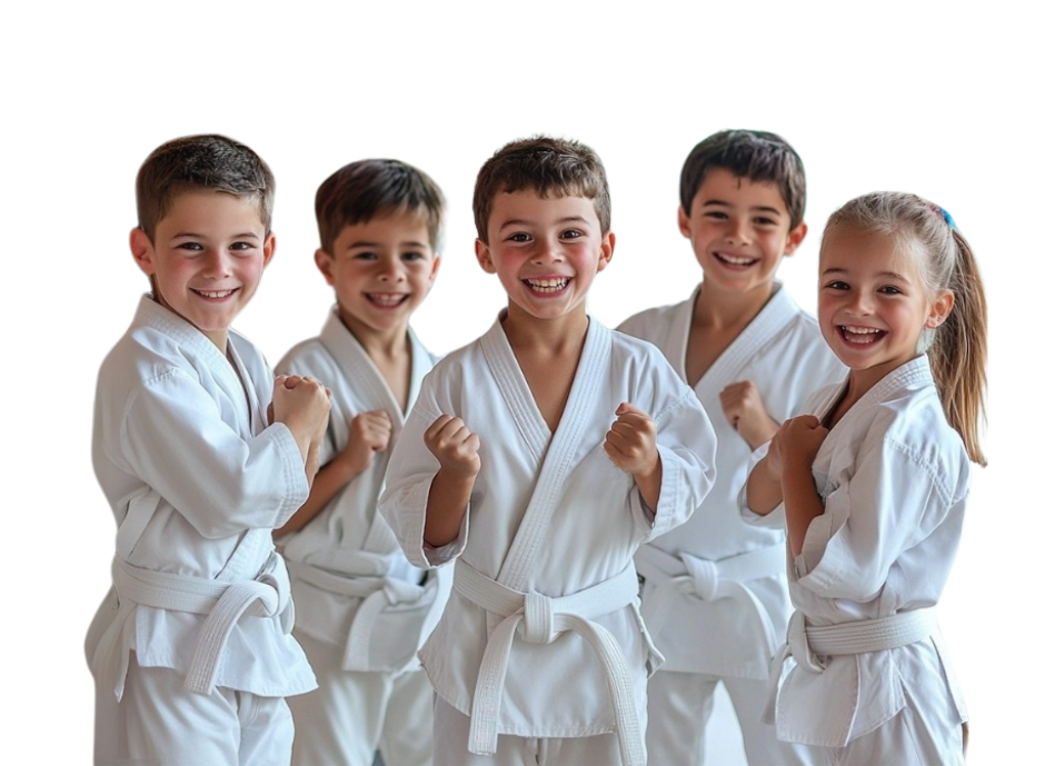 A group of children are posing for a picture at a birthday party