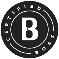 A black circle with a white letter b inside of it.