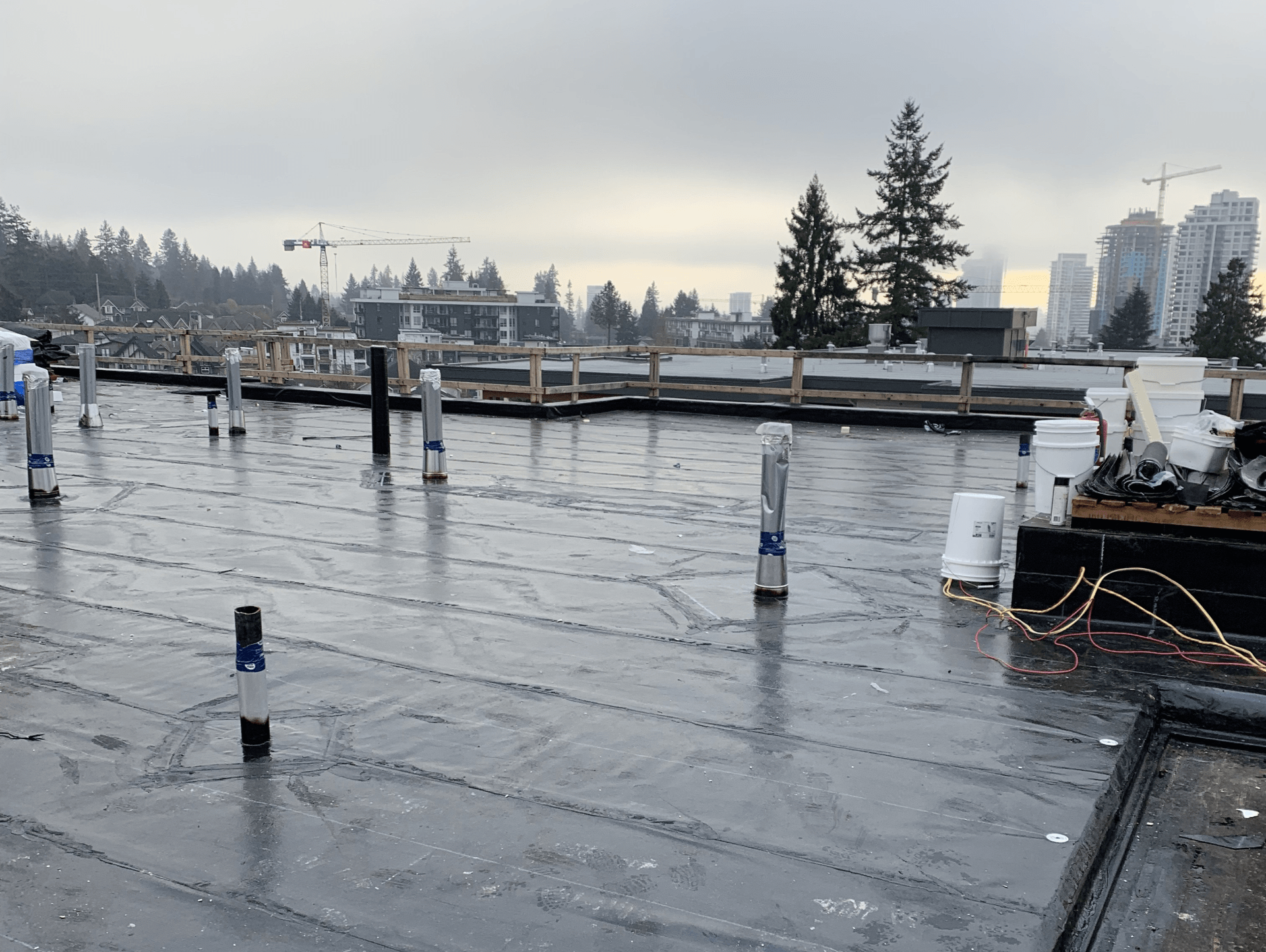 Torch on roof with base cap