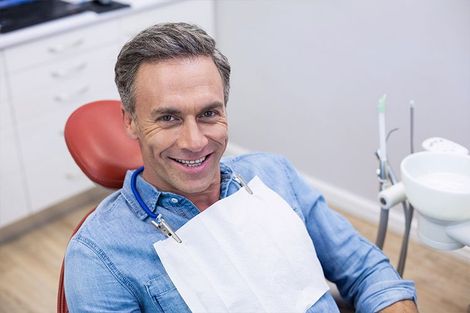 Middle Aged man in Dental Chair in Edgewater NJ