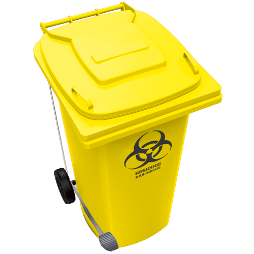 Contenedor con pedal para hospitales