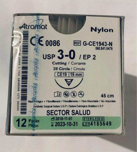 Sutura Nylon 3.0 45 cm PE19 Atramat