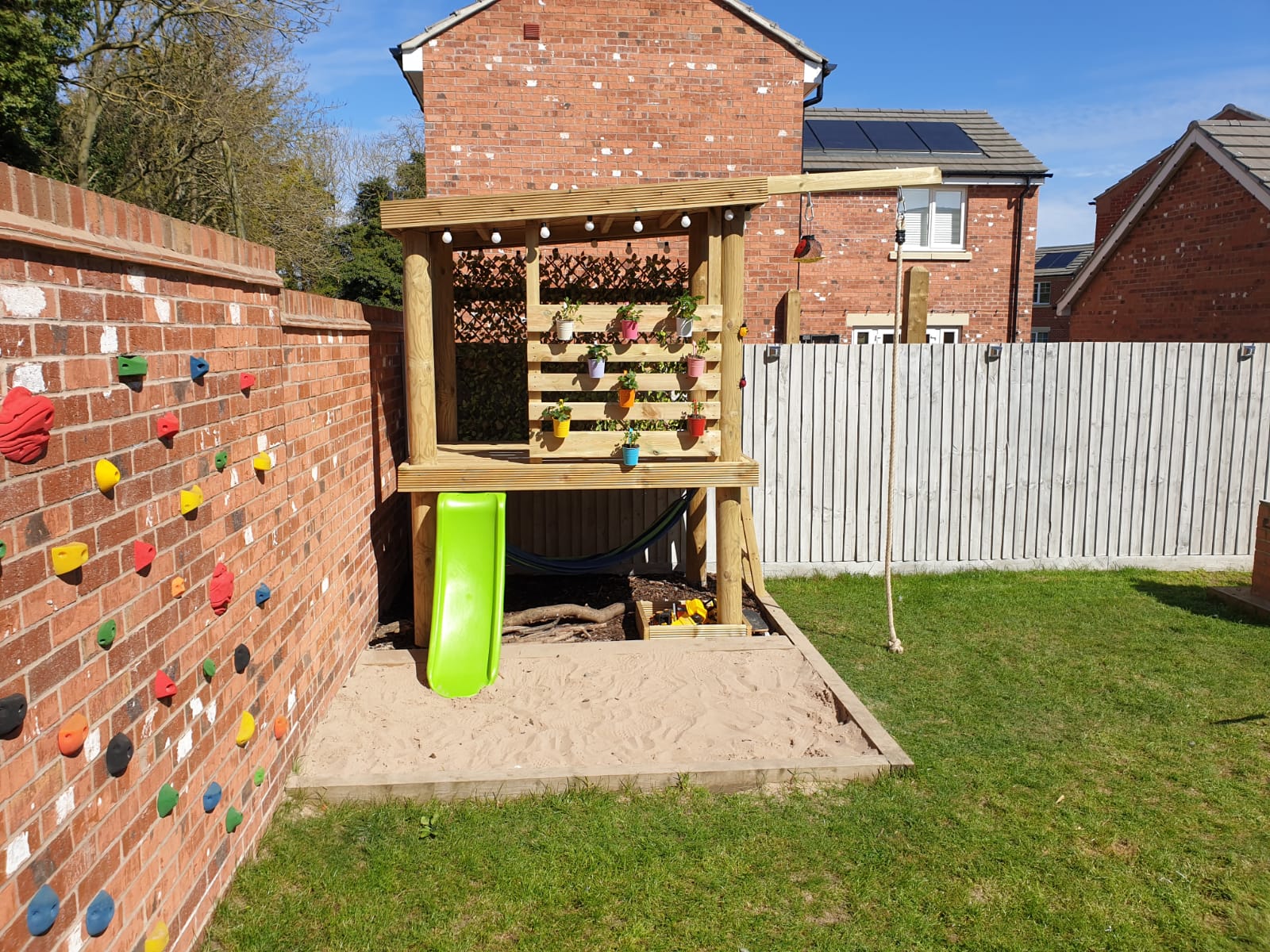 wall with climbing handles