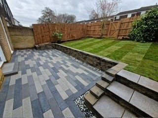 decking and planting area in a garden