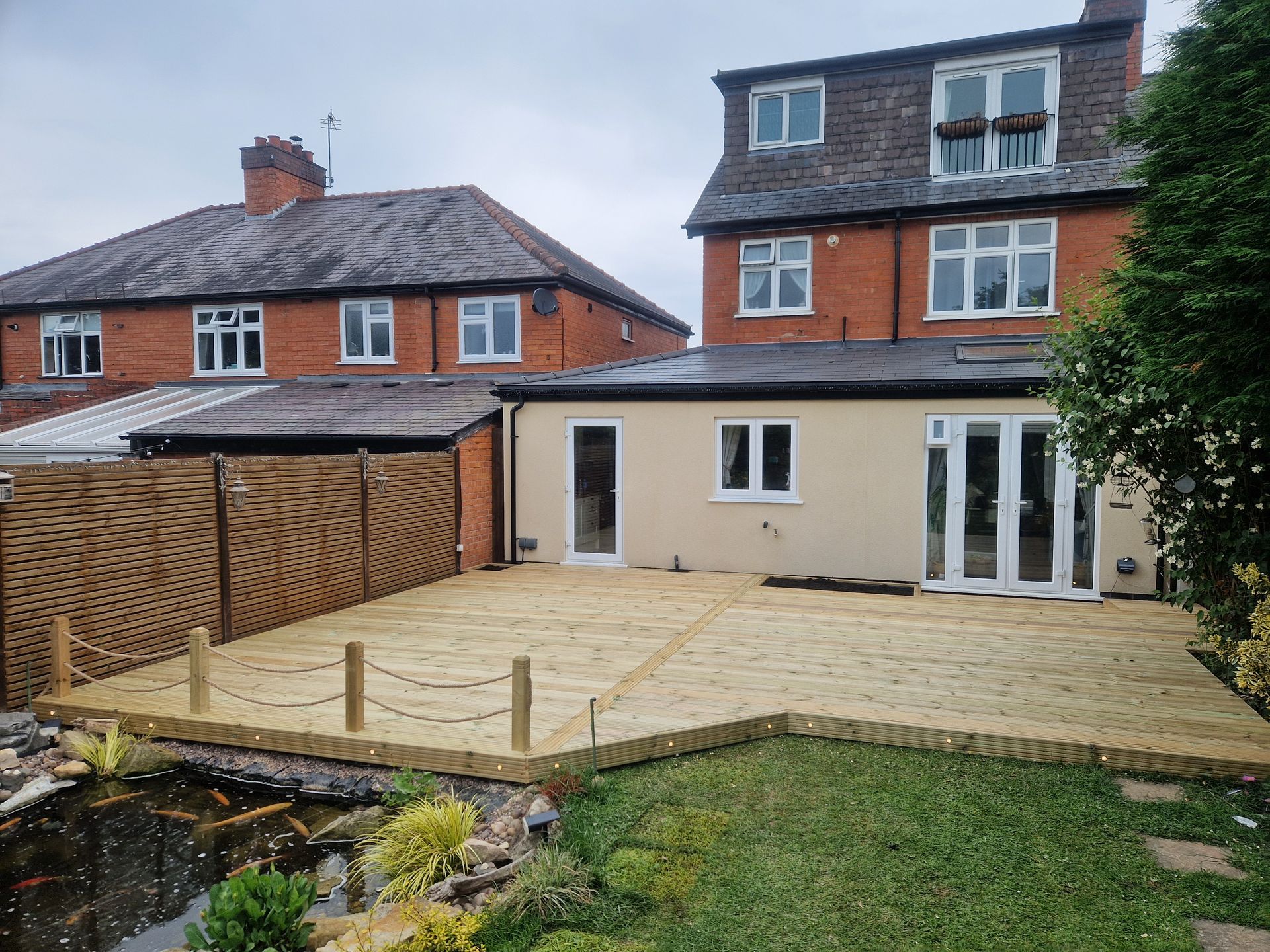 paving at  the side of a conservatory