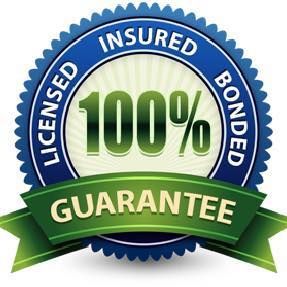 A seal that says licensed insured bonded 100 % guarantee