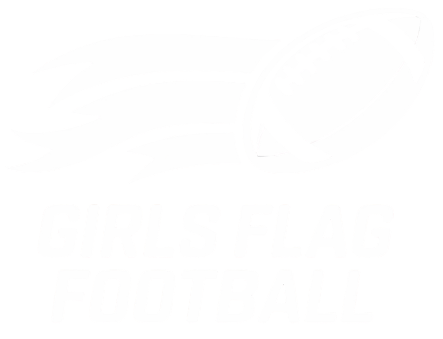 Girls Flag Football white logo