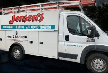 Jensen's White Truck — Woodstock, IL — Jensen’s Plumbing & HVAC