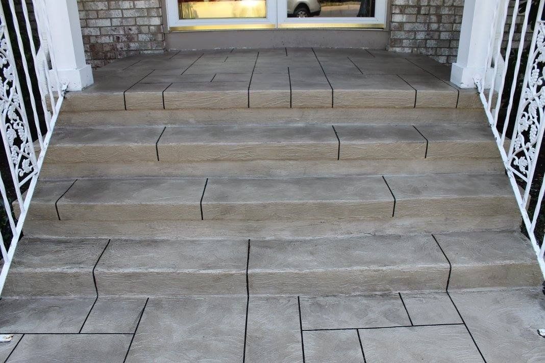 Newly constructed stairway floor — New Jersey — Konkreate & Epoxy