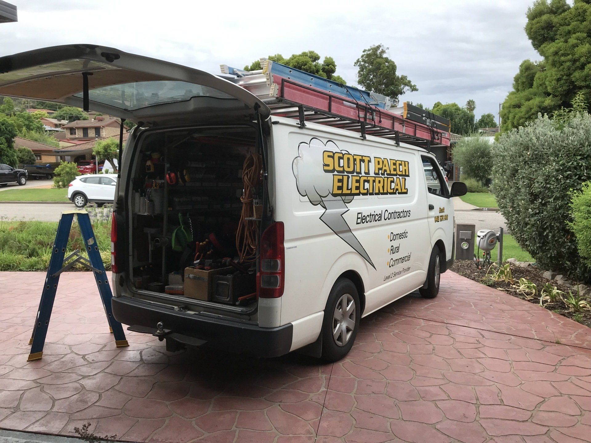 Image of company van with logo— Electrician in Albury, NSW