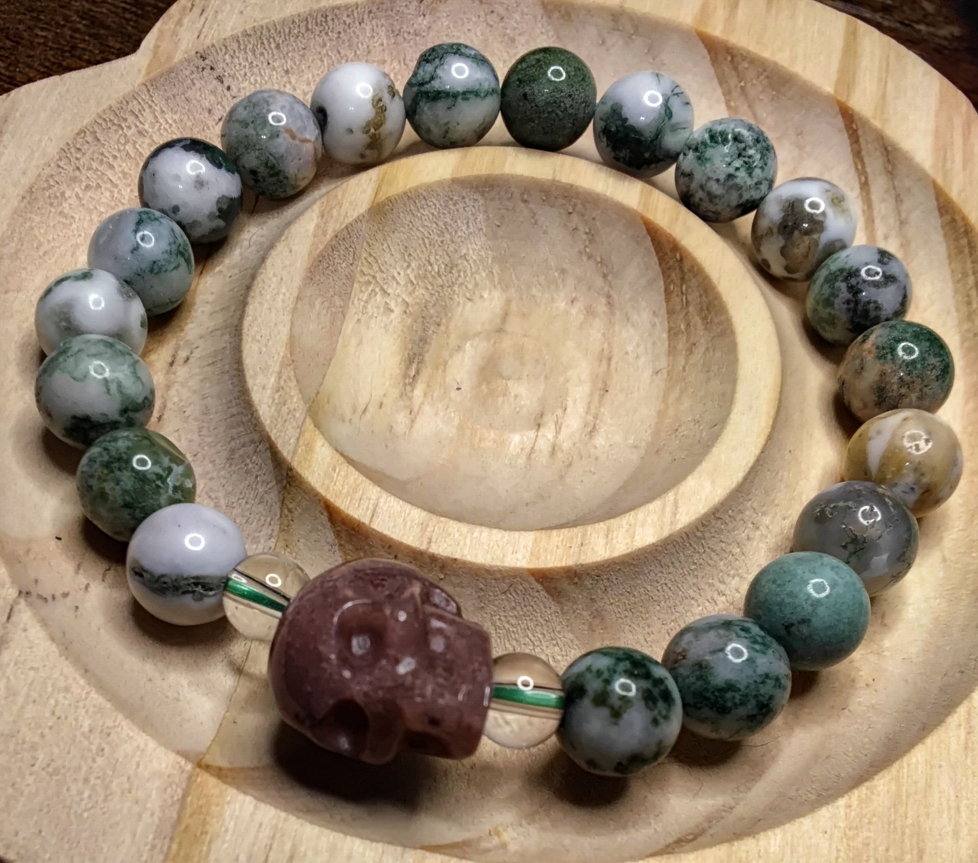 Ocean Jasper Skull and Tree Agate