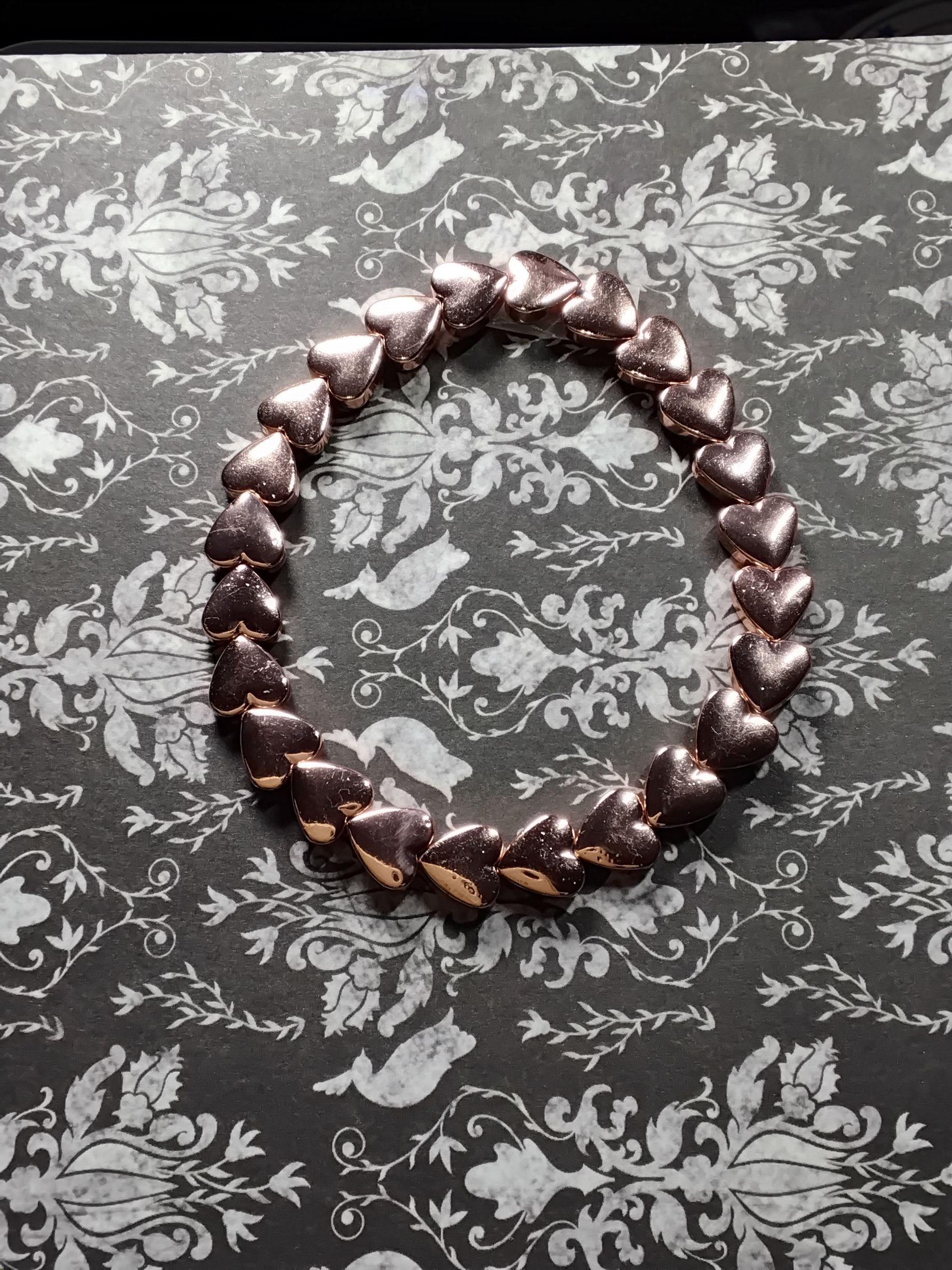 Rose Gold Hematite Hearts