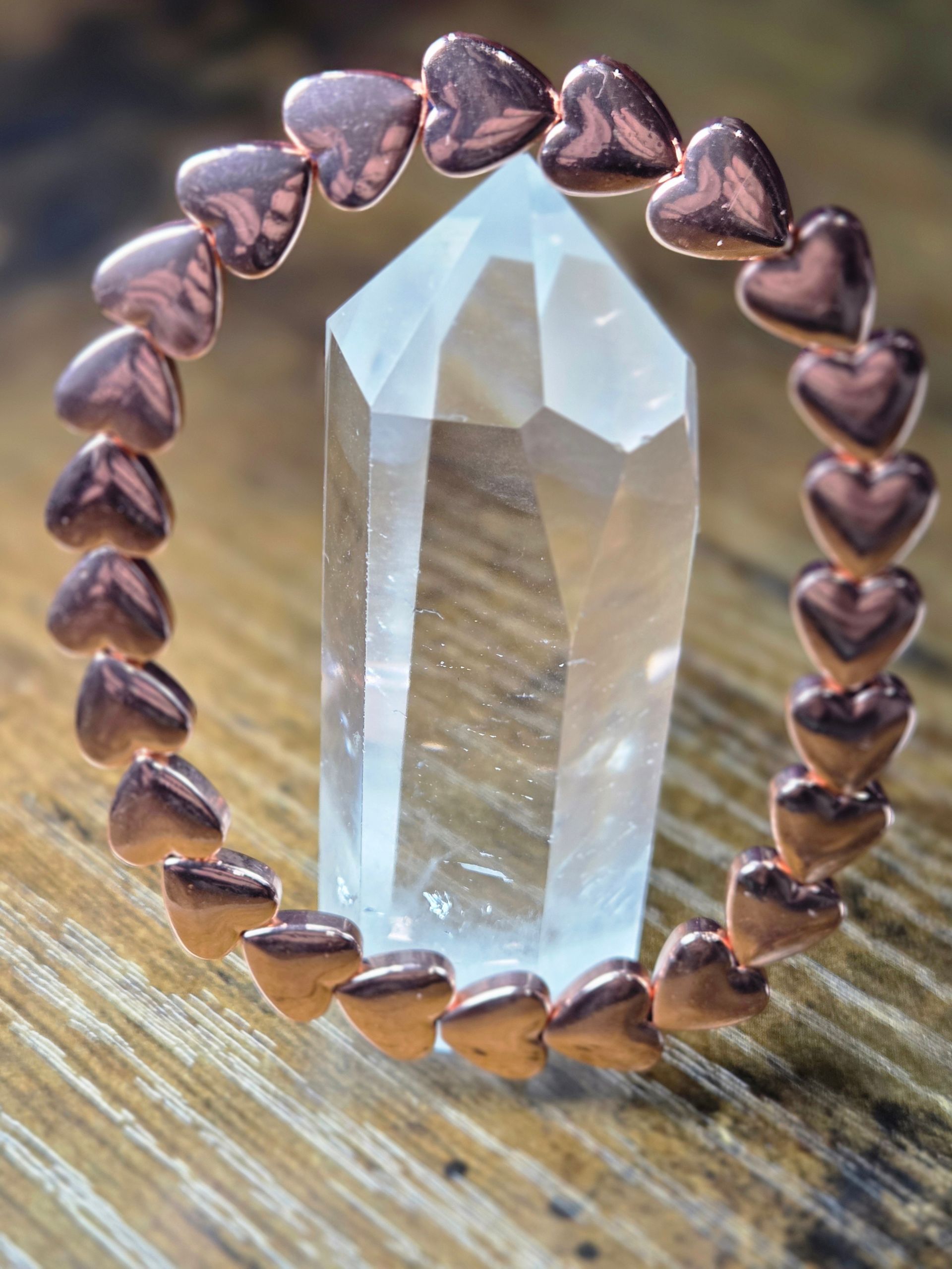 Rose Gold Hematite Hearts