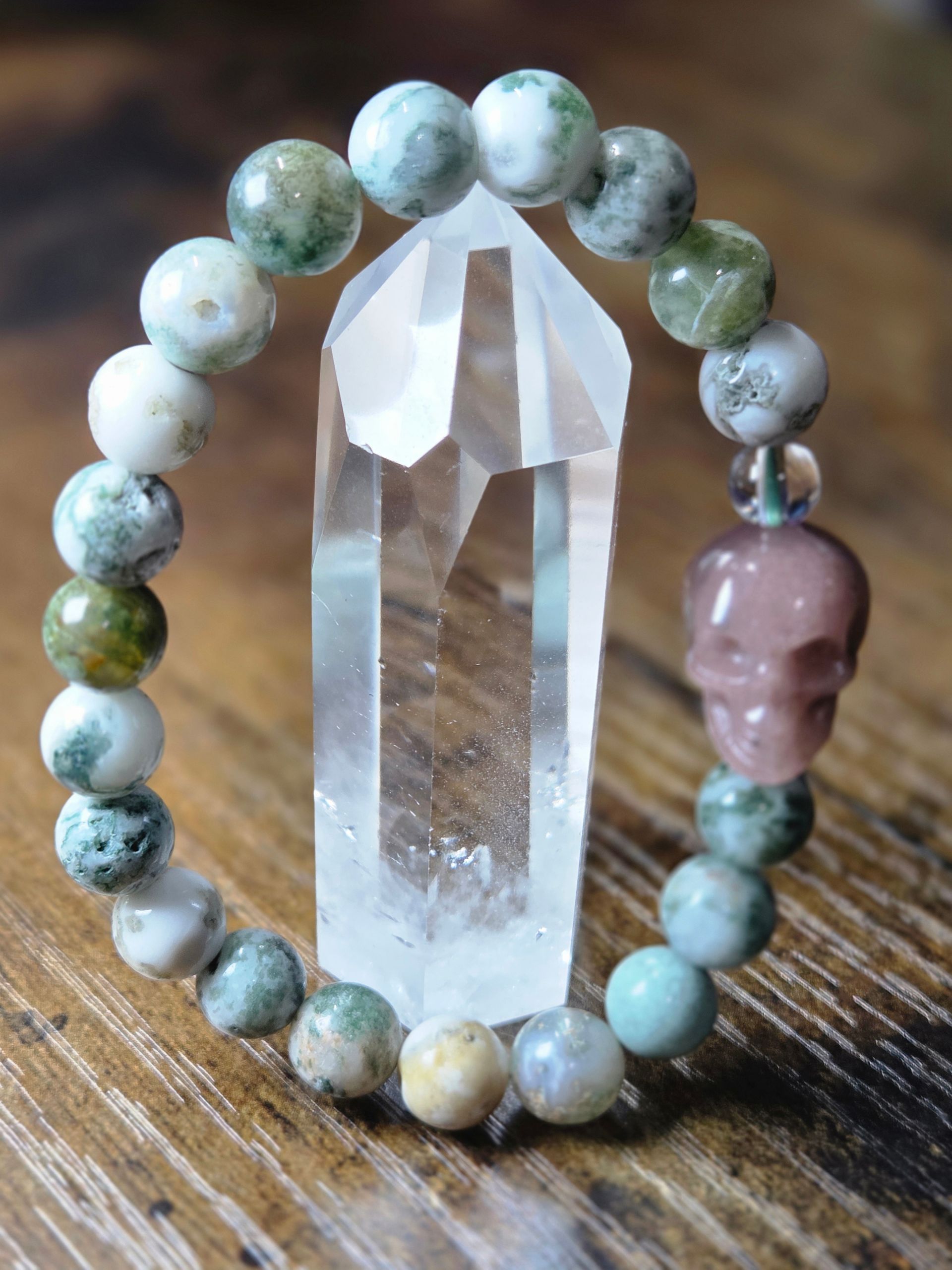 Ocean Jasper Skull and Tree Agate